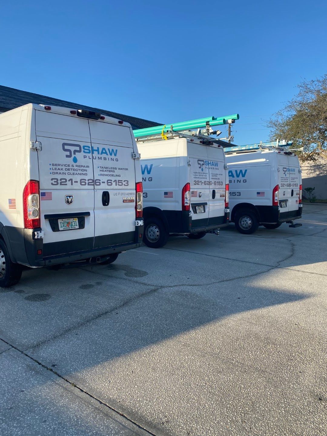 Shaw Plumbing service vans